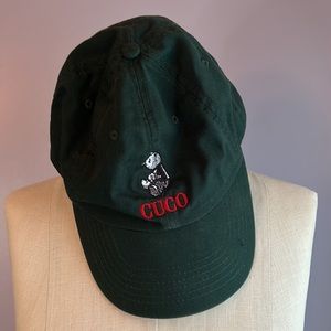 Cuco dark green unisex hat with panda embroidery and adjustable back